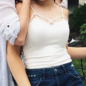 Brandy Melville white strappy tank